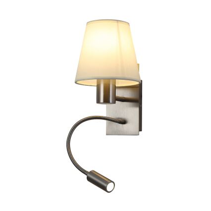 Brilagi - LED Aplique flexible NUBILA 1xE27/25W/230V + LED/3W cromo mate/color crema