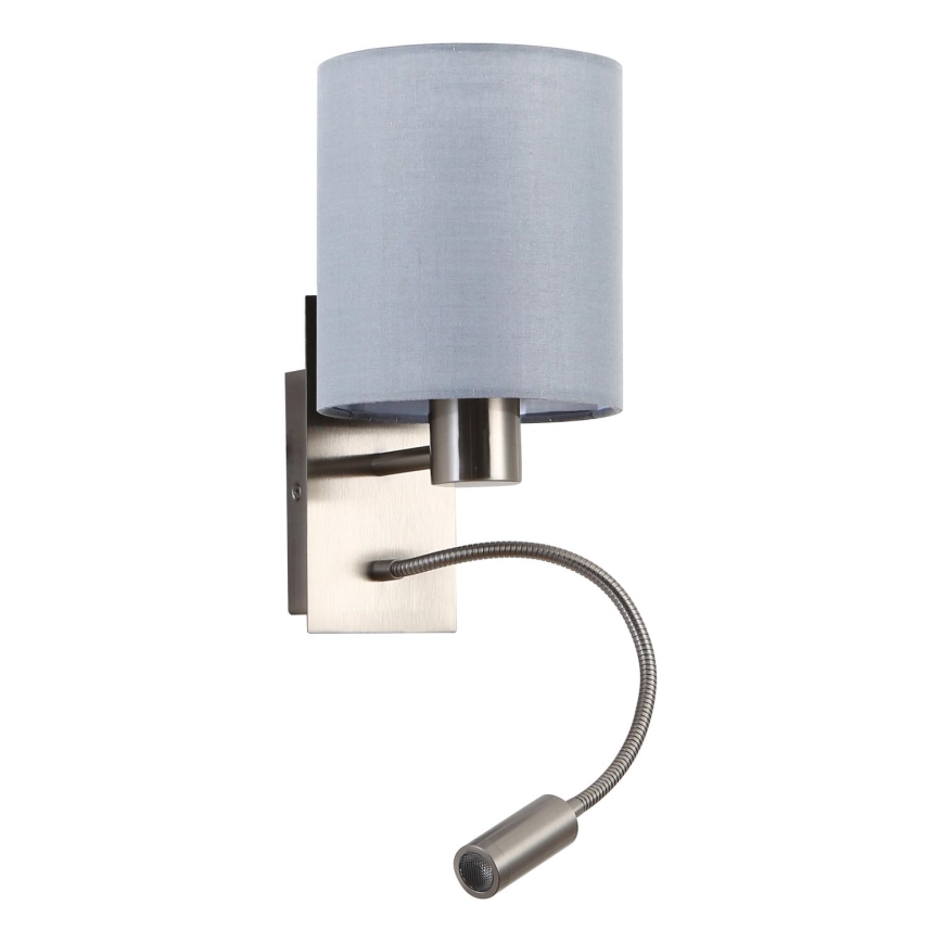 Brilagi - LED Aplique flexible NUBILA 1xE27/25W/230V + LED/3W cromo mate/gris