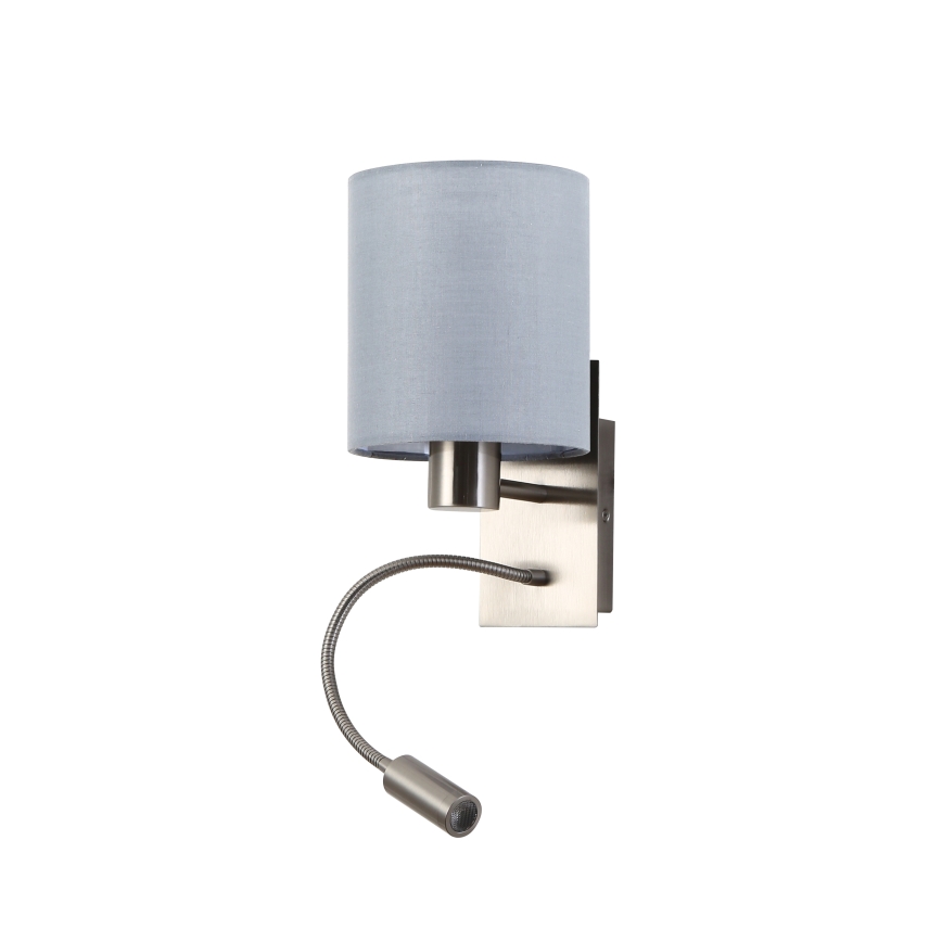 Brilagi - LED Aplique flexible NUBILA 1xE27/25W/230V + LED/3W cromo mate/gris