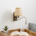 Brilagi - LED Aplique flexible NUBILA 1xE27/25W/230V + LED/3W cromo mate/marrón claro