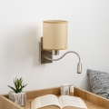 Brilagi - LED Aplique flexible NUBILA 1xE27/25W/230V + LED/3W cromo mate/marrón claro