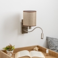 Brilagi - LED Aplique flexible NUBILA 1xE27/25W/230V + LED/3W cromo mate/marrón
