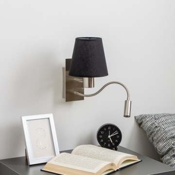Brilagi - LED Aplique flexible NUBILA 1xE27/25W/230V + LED/3W cromo mate/negro