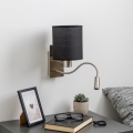 Brilagi - LED Aplique flexible NUBILA 1xE27/25W/230V + LED/3W cromo mate/negro