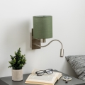 Brilagi - LED Aplique flexible NUBILA 1xE27/25W/230V + LED/3W cromo mate/verde