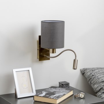 Brilagi - LED Aplique flexible NUBILA 1xE27/25W/230V + LED/3W latón/antracita