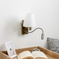 Brilagi - LED Aplique flexible NUBILA 1xE27/25W/230V + LED/3W latón/blanco