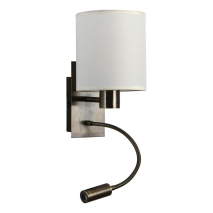 Brilagi - LED Aplique flexible NUBILA 1xE27/25W/230V + LED/3W latón/color crema