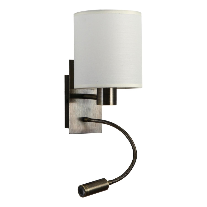 Brilagi - LED Aplique flexible NUBILA 1xE27/25W/230V + LED/3W latón/color crema