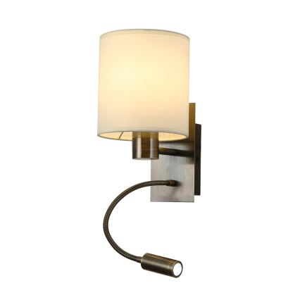 Brilagi - LED Aplique flexible NUBILA 1xE27/25W/230V + LED/3W latón/color crema