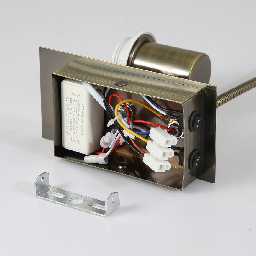 Brilagi - LED Aplique flexible NUBILA 1xE27/25W/230V + LED/3W latón/color crema