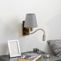 Brilagi - LED Aplique flexible NUBILA 1xE27/25W/230V + LED/3W latón/gris