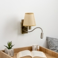 Brilagi - LED Aplique flexible NUBILA 1xE27/25W/230V + LED/3W latón/marrón claro