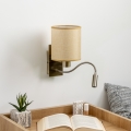 Brilagi - LED Aplique flexible NUBILA 1xE27/25W/230V + LED/3W latón/marrón claro