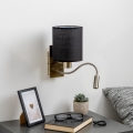 Brilagi - LED Aplique flexible NUBILA 1xE27/25W/230V + LED/3W latón/negro