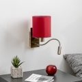 Brilagi - LED Aplique flexible NUBILA 1xE27/25W/230V+LED/3W latón/rojo pompeyano