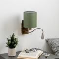 Brilagi - LED Aplique flexible NUBILA 1xE27/25W/230V + LED/3W latón/verde