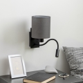 Brilagi - LED Aplique flexible NUBILA 1xE27/25W/230V + LED/3W negro/antracita