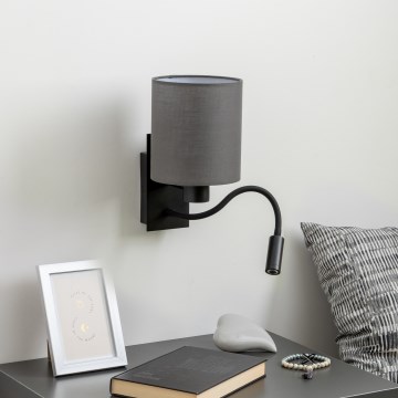 Brilagi - LED Aplique flexible NUBILA 1xE27/25W/230V + LED/3W negro/antracita