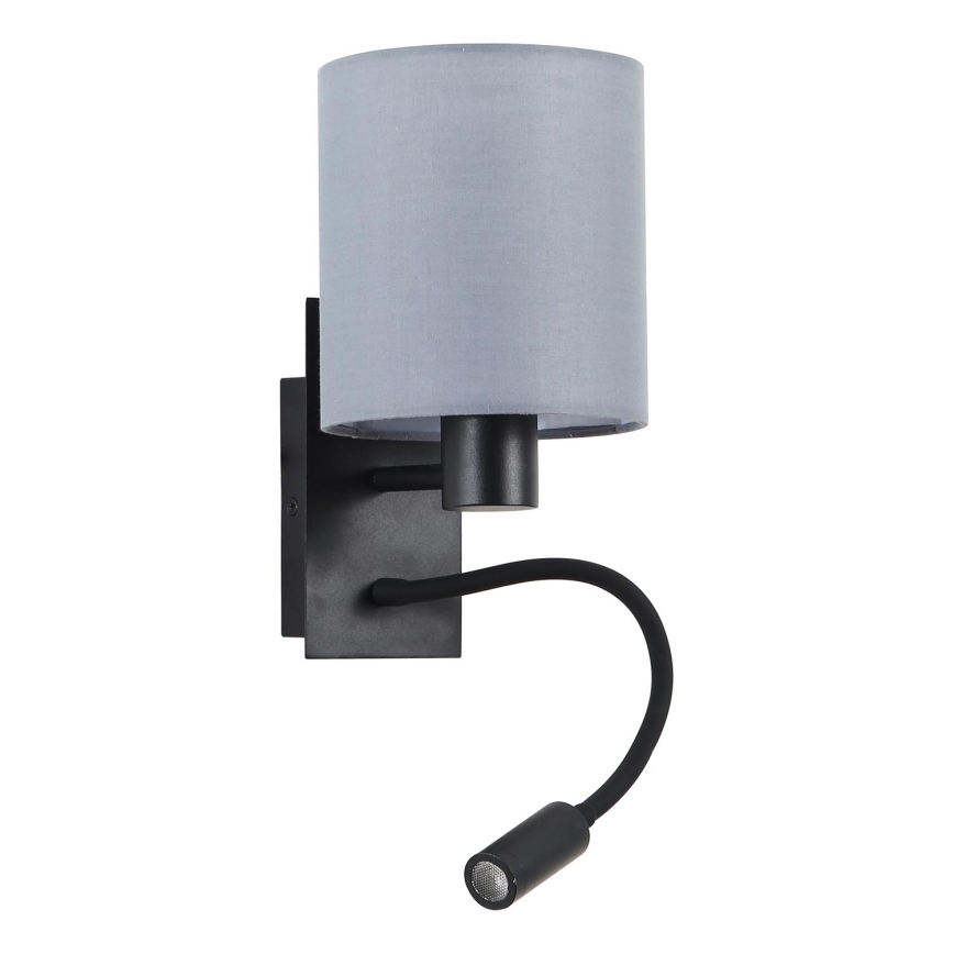 Brilagi - LED Aplique flexible NUBILA 1xE27/25W/230V + LED/3W negro/gris