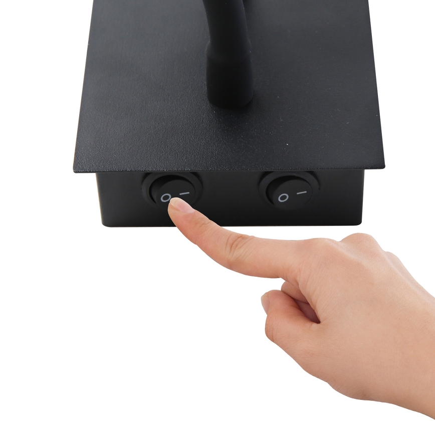 Brilagi - LED Aplique flexible NUBILA 1xE27/25W/230V + LED/3W negro/gris