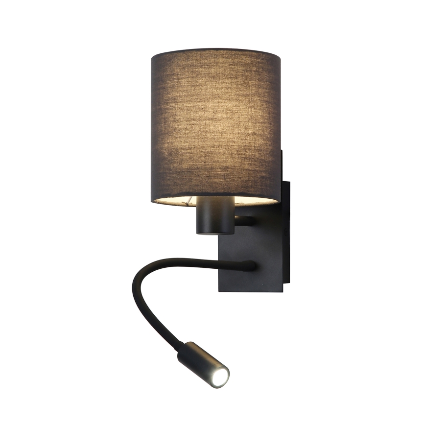 Brilagi - LED Aplique flexible NUBILA 1xE27/25W/230V + LED/3W negro/gris