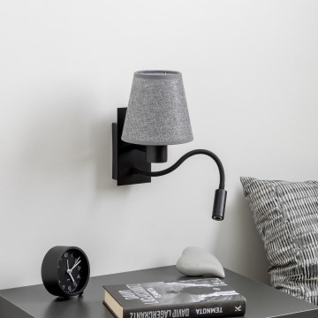 Brilagi - LED Aplique flexible NUBILA 1xE27/25W/230V + LED/3W negro/gris
