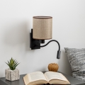 Brilagi - LED Aplique flexible NUBILA 1xE27/25W/230V + LED/3W negro/marrón
