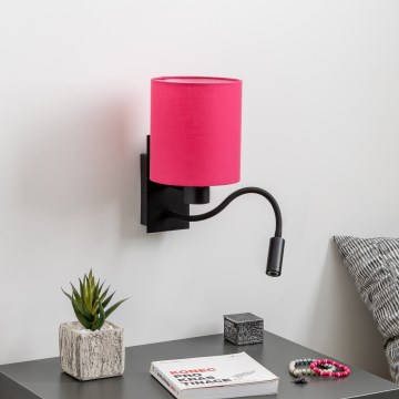 Brilagi - LED Aplique flexible NUBILA 1xE27/25W/230V + LED/3W negro/rosa