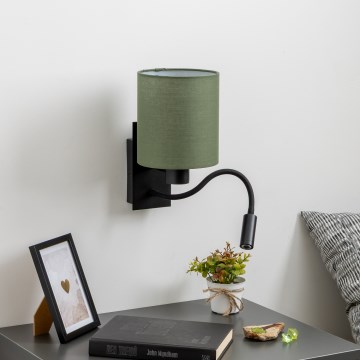 Brilagi - LED Aplique flexible NUBILA 1xE27/25W/230V + LED/3W negro/verde