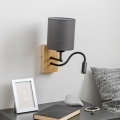 Brilagi - LED Aplique flexible NUBILA WOOD 1xE27/25W/230V + LED/3W roble/antracita
