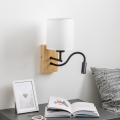 Brilagi - LED Aplique flexible NUBILA WOOD 1xE27/25W/230V + LED/3W roble/blanco