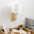 Brilagi - LED Aplique flexible NUBILA WOOD 1xE27/25W/230V + LED/3W roble/blanco