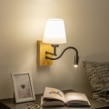 Brilagi - LED Aplique flexible NUBILA WOOD 1xE27/25W/230V + LED/3W roble/color crema