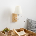 Brilagi - LED Aplique flexible NUBILA WOOD 1xE27/25W/230V + LED/3W roble/color crema