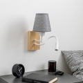 Brilagi - LED Aplique flexible NUBILA WOOD 1xE27/25W/230V + LED/3W roble/gris