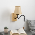 Brilagi - LED Aplique flexible NUBILA WOOD 1xE27/25W/230V + LED/3W roble/marrón claro