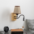 Brilagi - LED Aplique flexible NUBILA WOOD 1xE27/25W/230V + LED/3W roble/marrón