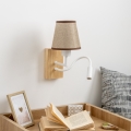Brilagi - LED Aplique flexible NUBILA WOOD 1xE27/25W/230V + LED/3W roble/marrón