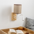 Brilagi - LED Aplique flexible NUBILA WOOD 1xE27/25W/230V + LED/3W roble/marrón