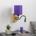 Brilagi - LED Aplique flexible NUBILA WOOD 1xE27/25W/230V + LED/3W roble/morado