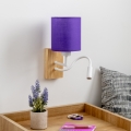 Brilagi - LED Aplique flexible NUBILA WOOD 1xE27/25W/230V + LED/3W roble/morado