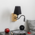 Brilagi - LED Aplique flexible NUBILA WOOD 1xE27/25W/230V + LED/3W roble/negro