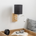 Brilagi - LED Aplique flexible NUBILA WOOD 1xE27/25W/230V + LED/3W roble/negro