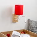Brilagi - LED Aplique flexible NUBILA WOOD 1xE27/25W/230V + LED/3W roble/rojo