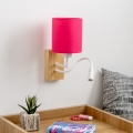 Brilagi - LED Aplique flexible NUBILA WOOD 1xE27/25W/230V + LED/3W roble/rosa