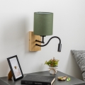 Brilagi - LED Aplique flexible NUBILA WOOD 1xE27/25W/230V + LED/3W roble/Verde