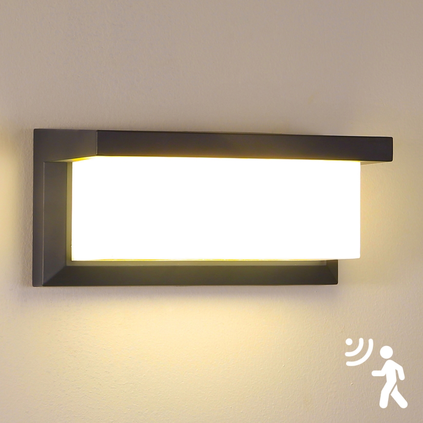 Brilagi - LED Aplique para exterior con sensor BRICKY LED/12W/230V antracita IP54