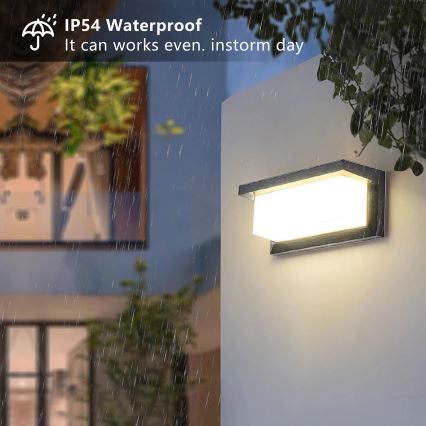 Brilagi - LED Aplique para exterior con sensor BRICKY LED/12W/230V antracita IP54