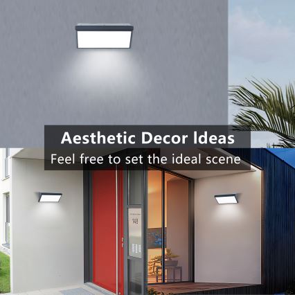 Brilagi - LED Aplique para exterior con sensor TRIANGLE LED/20W/230V IP65